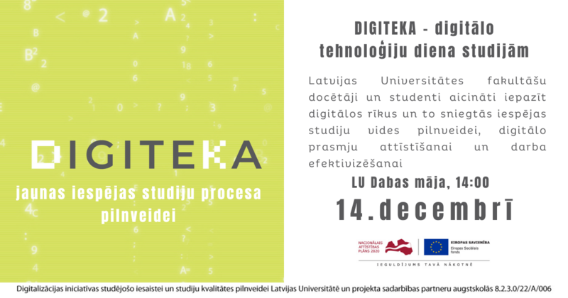 “DIGITEKA” pasākumos aicina iepazīt digitālos rīkus studiju vides pilnveidei